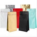 70g-1kg Capacity Flat Bottom Zipper Coffee Pouch Packaging With Air Degassing Valve for sale
