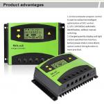 24V 12V PWM 60a Solar Charge Controller 30A PWM Solar Regulator