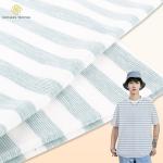 Multi Colored Striped Cotton Material , Breathable 160gsm Cotton T Shirt Fabric for sale
