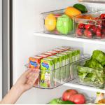 BPA Free Clear Plastic Fridge Storage Boxes Bins 6pcs
