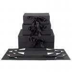 Durable T Shirt Black Rigid Gift Box , Hoody Cardboard Box With Flap Lid for sale