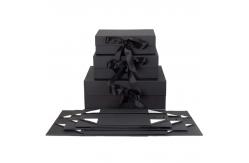 China Durable T Shirt Black Rigid Gift Box , Hoody Cardboard Box With Flap Lid supplier