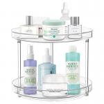 China 2 Tier Durable Transparent Removable Tray Lazy Susan Countertop Spice Display Rack manufacturer