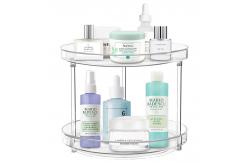 China 2 Tier Durable Transparent Removable Tray Lazy Susan Countertop Spice Display Rack supplier