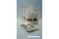China In Stock Clear Window Kraft Paper Pouches Resealable Zipper For Food Packaging supplier