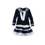 Cotton Woven Technics Little Girl School Dresses With Print Or Embroidery Logo for sale