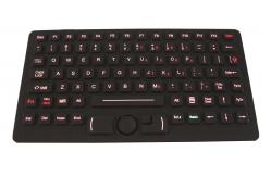 China Red Backlit Silicone Industrial Keyboard With Fsr Mouse , Emc Wide Temperature Keyboard supplier