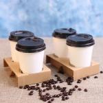Disposable Corrugate Coffee Cup Carrier Kraft Paper Hot Drink Holder For Cup Packing for sale