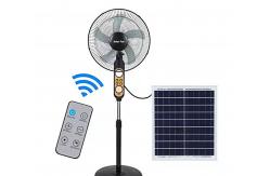 China 16 Inch 12VDC Solar Powered Fan AC DC Rechargeable Stand With Panel supplier