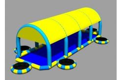 China Blue And Yellow 8m Diameter Kids Inflatable Pools With Trampoline UV Protected supplier