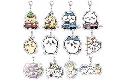 China Silk Screen Printed Acrylic Keychain Cute Cartoon Character Durable Metal Ring Included supplier