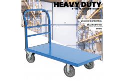 China OEM Four Wheeled Hand Cart Heavy Duty Platform Trolley 150KG Capacity supplier