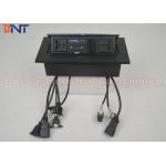 Standard Square Panel Pop Up Desk Power Outlet With Rectangle Press Button for sale