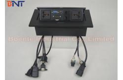 China Standard Square Panel Pop Up Desk Power Outlet With Rectangle Press Button supplier