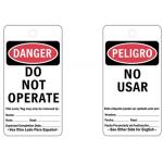Reusable Durable Lock Out Tag Out Tags , Bilingual Paper Lockout Safety Tags for sale