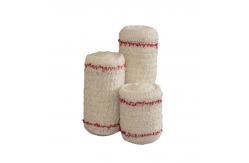 China 60g/M2 10cm×4.5m Elastic Crepe Medical Bandages With Red Line supplier