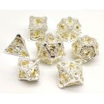 Portable Hand Poured Tiny Dice Set , Gold Plated Metal Mini Dice for sale