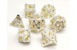 China Portable Hand Poured Tiny Dice Set , Gold Plated Metal Mini Dice supplier