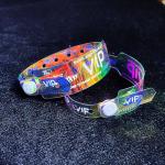 Supplier Wholesale Waterproof Shiny Wristband Custom Words Party Gift Park Event Glitter Transparent Laser PVC Wristband for sale
