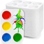 Rectangular White Plastic Paint Pallets With Hanging Hole For Kids Student Artist for sale