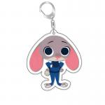 Zootopia Souvenir Printed Acrylic Charms Keychain With Metal Ring And Fashionable Desig