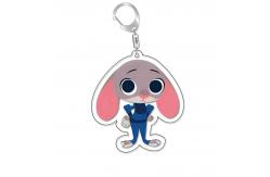 China Zootopia Souvenir Printed Acrylic Charms Keychain With Metal Ring And Fashionable Desig supplier