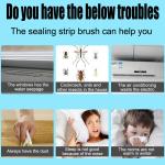 Polypropylene Self Adhesive Weather Stripping Door Brush Draught Excluder 9x9mm