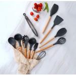 Black Silicone Kitchen Utensil Sets scratchless Hasslefree Ergonomic