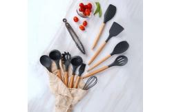 China Black Silicone Kitchen Utensil Sets scratchless Hasslefree Ergonomic supplier