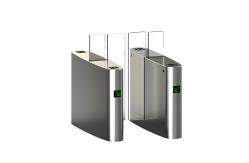 China Security Office Building Access Control Turnstiles Full Height Acrylic Wing Panel supplier