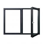 Thermal Insulation Tempered Glass Casement Window Aluminum Casement Doors Soundproof for sale