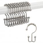 Stainless Steel Shower Curtain Rings For Bathroom Double Glide for sale