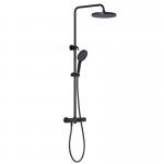 Contemporary Rainfall Shower Head System Bathroom Rain Mixer Shower Combo Set Black for sale