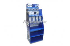 China Blue 5 - Shelf Light Duty Cardboard Hook Display 4 Hooks Easy Assembly supplier