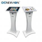 China Touch Screen K Type Floor Standing Signage With Printer Scanner for sale