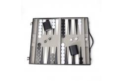China 15 Inches Leather Backgammon Set Customized Logo Backgammon Set Leather Case supplier