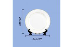 China Coated White Sublimation Ceramic Plates With Gold Trim Blanks supplier