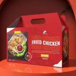 Custom Kraft Paper Fried Chicken Boxes - Eco-Friendly Takeaway Packaging with Handle