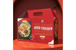 China Custom Kraft Paper Fried Chicken Boxes - Eco-Friendly Takeaway Packaging with Handle supplier