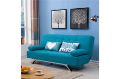 China Lightweight Blue Fabric Foldable Sofa Bed For Home supplier