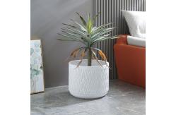 China Frost Resistant Patio Fiber Clay Planters Round Shape supplier