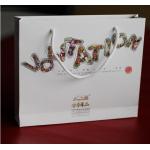 Ecofriendly Handle Customized Paper Bags Hot Stamping With Logo Silver for sale