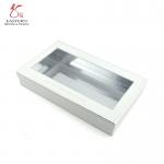 Plain 30mm Height  Rectangle White Cardboard Gift Boxes With Clear Lid for sale