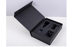 China Black Paperboard Gift Box Magnet With Custom Insert For Bottles supplier