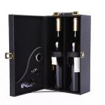 Rigid PU Leather Box CMYK Glass Wine Box packaging Varnish 1 2 pcs
