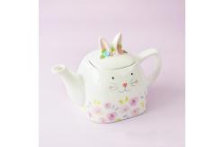 China Creative Cute Rabbit Ceramic Tableware Set Embossed Craft For Home Easter Dinnerware supplier