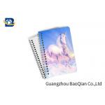 Souvenir Unicorn Animal 3D Lenticular Notebook , PET / PP Plastic Cover Notebooks for sale