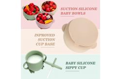 China Oilproof Childrens Silicone Suction Plate Set Microwaveable Reusable supplier
