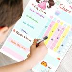 Dry Erase Erasable Magnetic Chore Chart For Fridge Rewritable