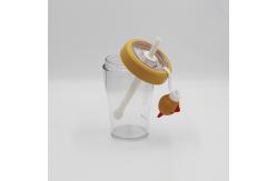 China 430ml Cartoon Design BPA Free Portable Plastic Water Bottles With Spout Straw supplier